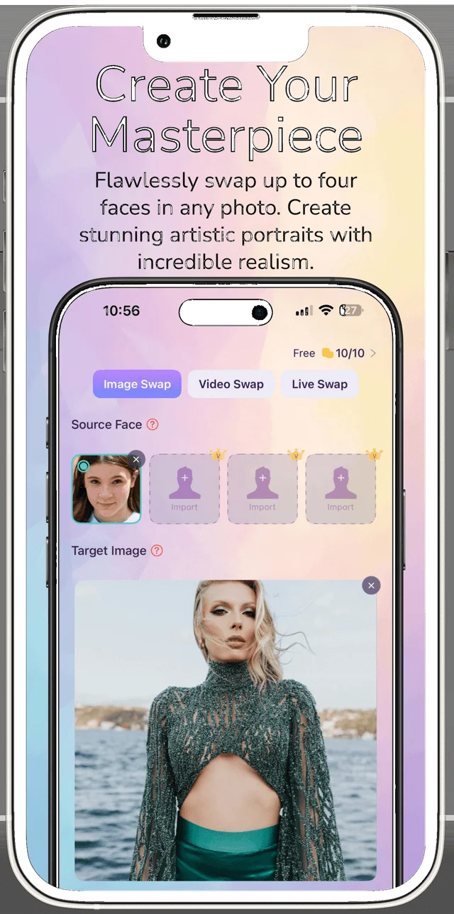 Realistic photo face swap