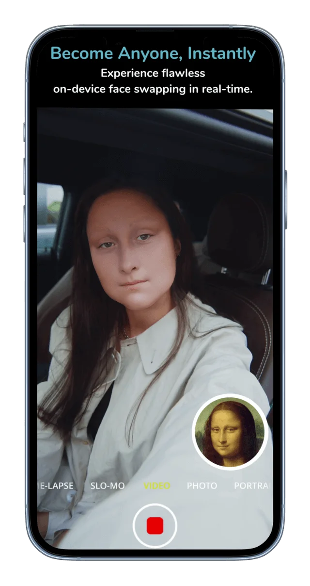 Live camera face swap